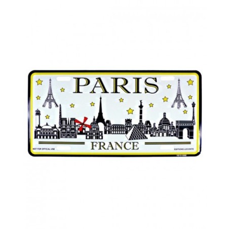 Paris Metal License Plate