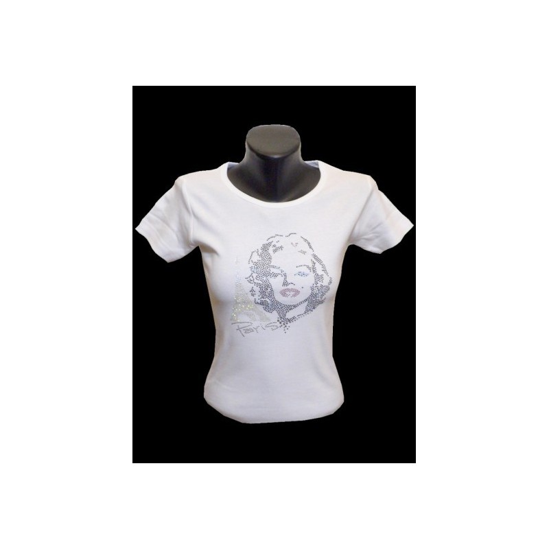 Marilyn Rhinestone Eiffel Tower T-shirt