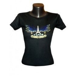 Paris Rhinestone Eagle Wings T-shirt