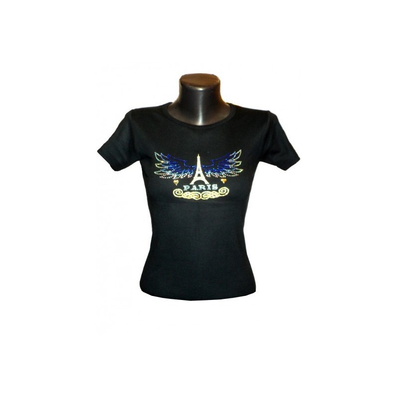 T-shirt Strass Paris - Ailes d'aigle