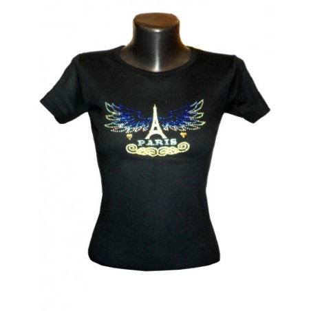 T-shirt Strass Paris - Ailes d'aigle