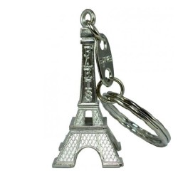 3D Eiffel Tower key ring - silver