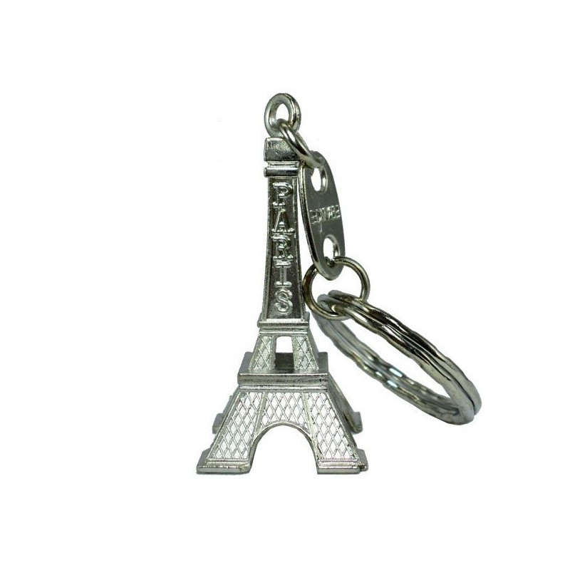 3D Eiffel Tower key ring - silver