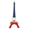 Illuminated Eiffel Tower blue white red