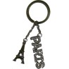 Paris rhinestone key ring - silver