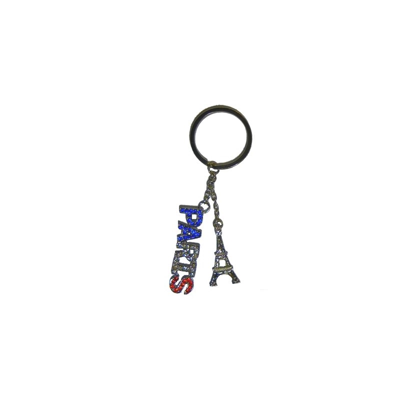 Porte-clés Paris Strass - Bleu blanc rouge Porte-clés Paris Strass - Bleu blanc rouge
