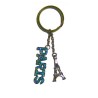 Paris rhinestone key ring - light blue