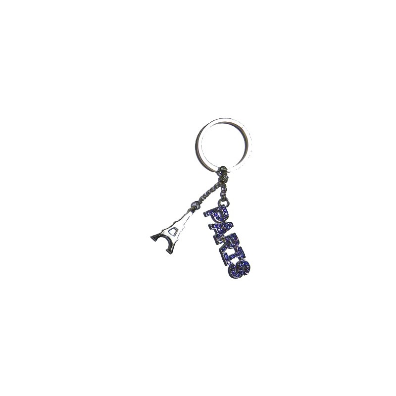 Paris rhinestone key ring - purpkle