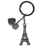 Eiffel Tower hearts key ring - white