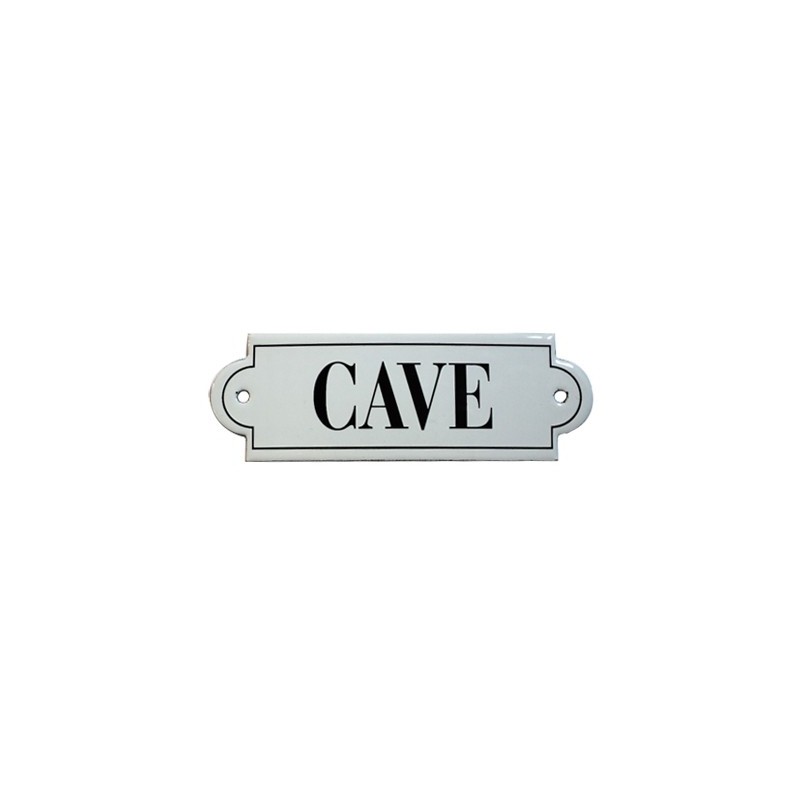 Plaque émaillée "Cave"