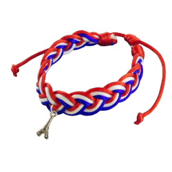 Bracelet Paris tressé bleu blanc rouge