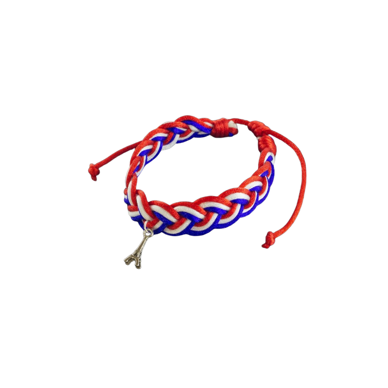 Bracelet Paris tressé bleu blanc rouge