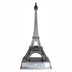 Tour Eiffel vieil argent sur socle - 10 cm - face