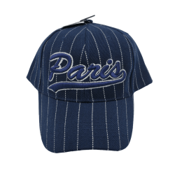 Casquette Paris avec lignes blanches - bleu - face