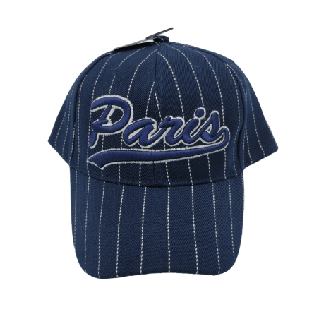 Casquette Paris avec lignes blanches - bleu - face