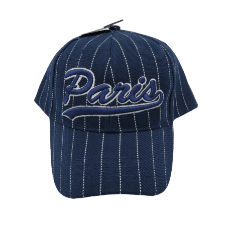 Paris cap with white lines - blue - face