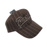 Paris cap with white lines - brown - side