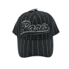 Paris cap with white lines - black - face