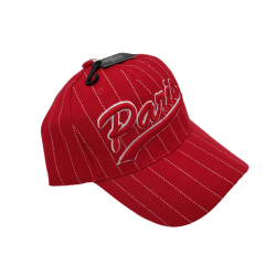 Paris cap with white lines - red - side