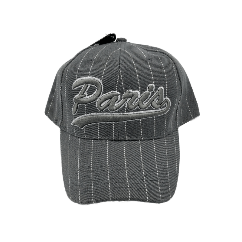 Paris cap with white lines - grey - face