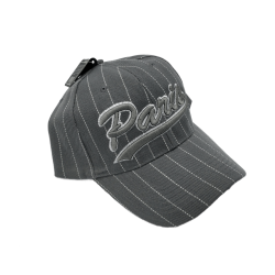 Paris cap with white lines - grey - side