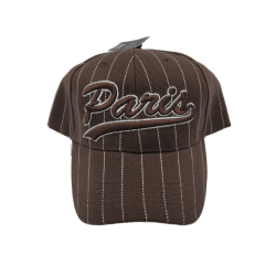 Casquette Paris avec lignes blanches - marron - face