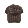 Paris cap with white lines - brown - face