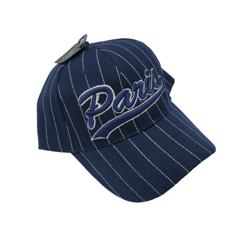 Casquette Paris avec lignes blanches - bleu - côté