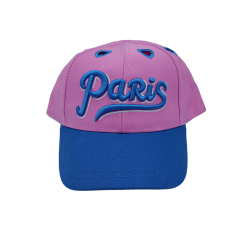 Casquette Paris Cœur Troué - rose - face