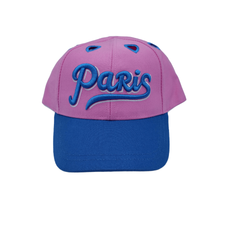 Casquette Paris Cœur Troué - rose - face