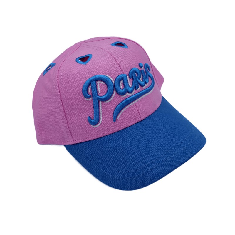 Casquette Paris Cœur Troué - rose - côté