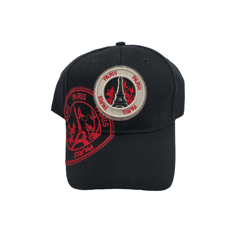 Casquette Timbre Tour Eiffel - noir/rouge - face