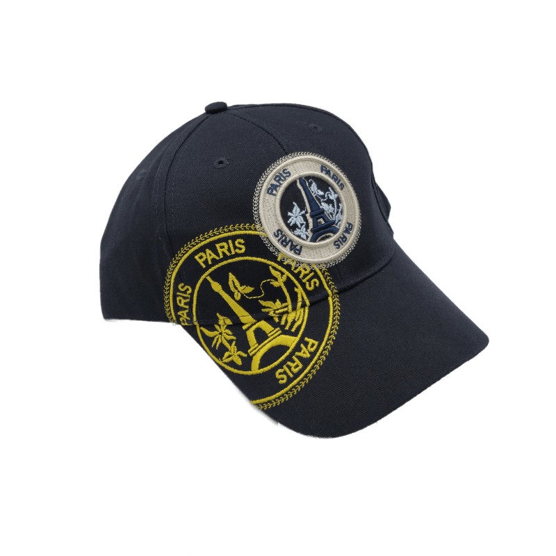 Casquette Timbre Tour Eiffel - noir/jaune - côté