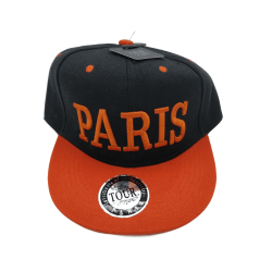 Paris US type cap Adult - orange - face