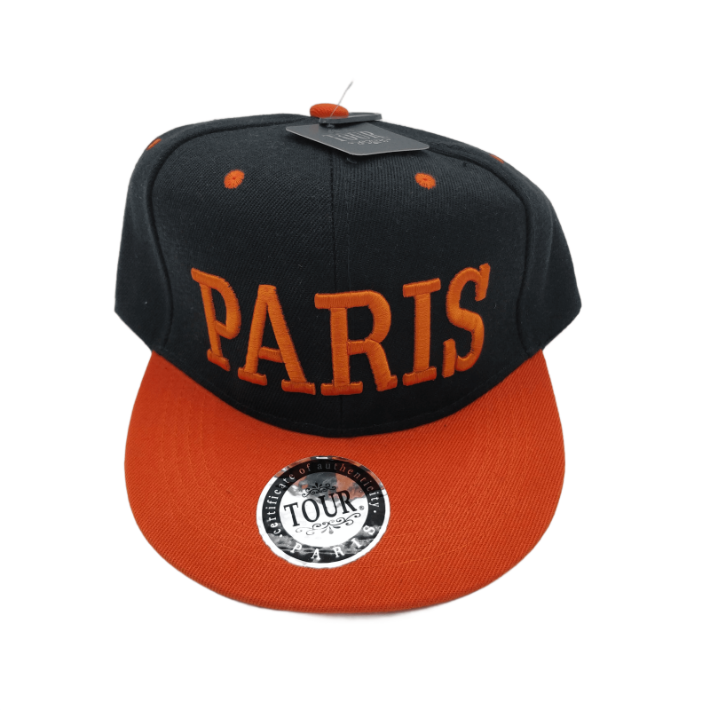 Paris US type cap Adult - orange - face