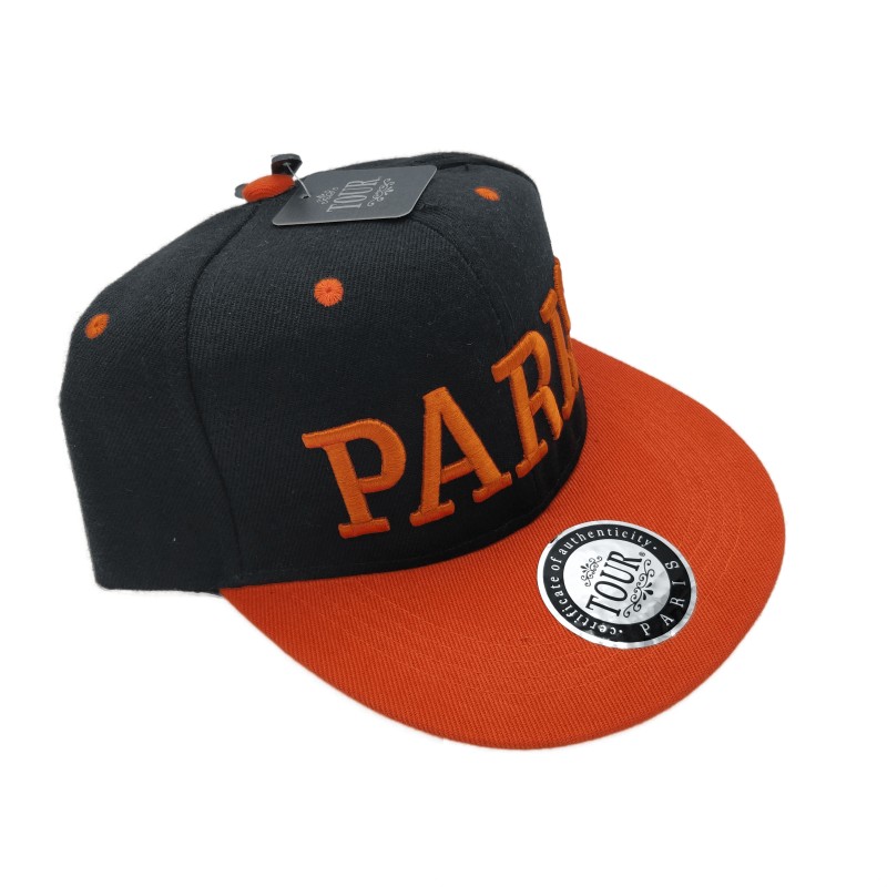Casquette Paris type US Adulte - orange - côté