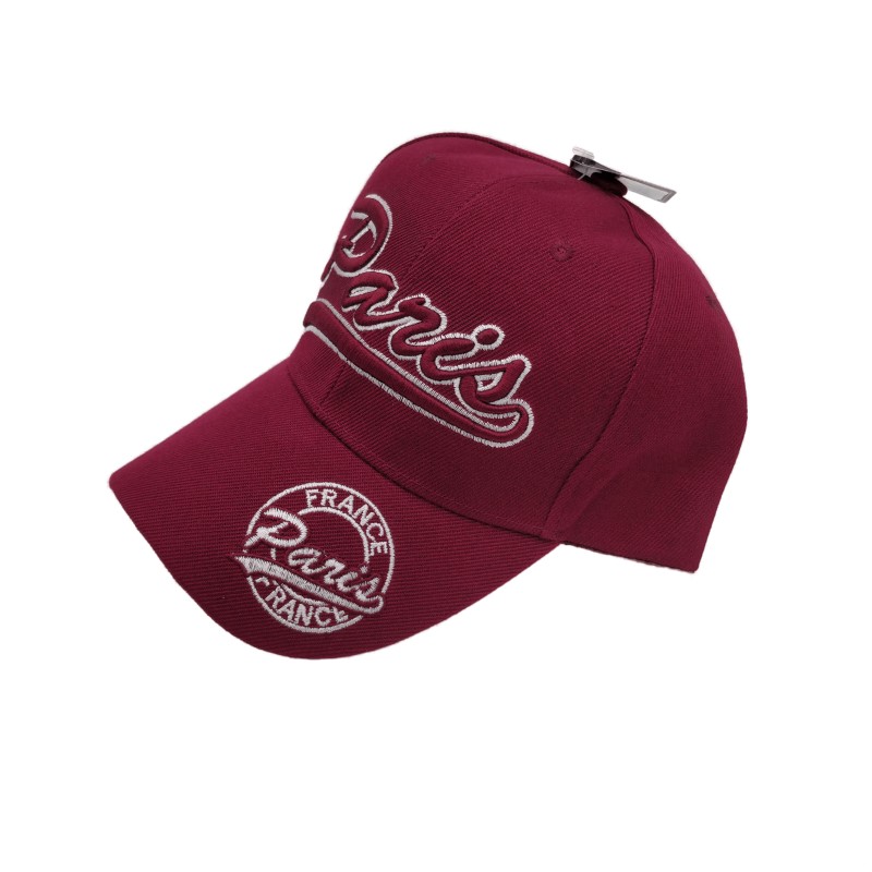 Casquette Adulte Paris Classique - rouge - côté