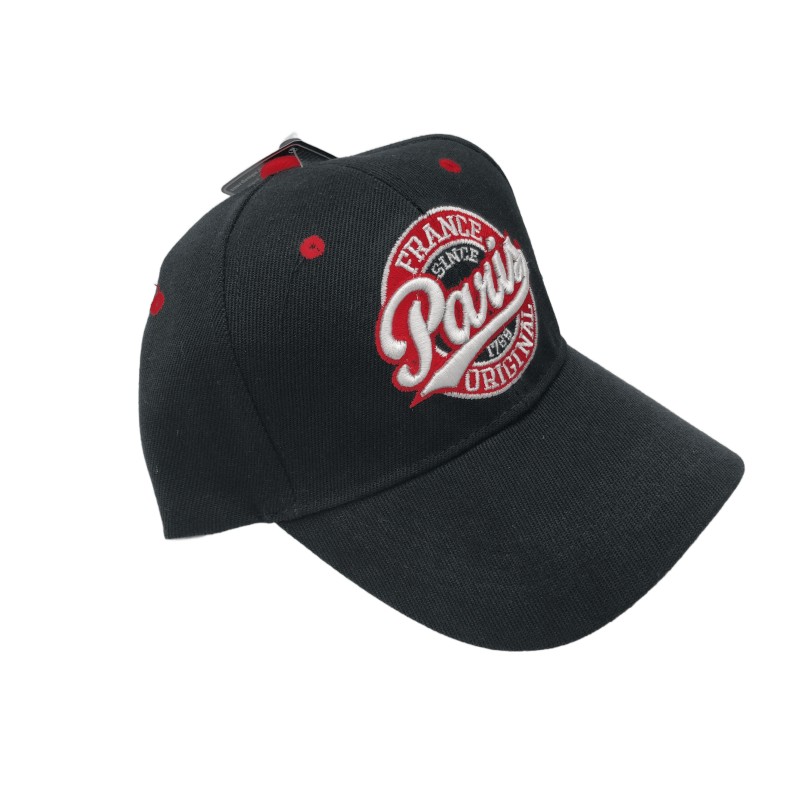 Casquette Adulte Paris Original - noir/rouge - côté