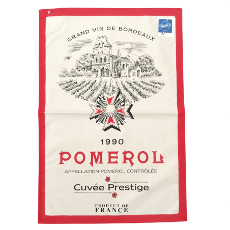 Pomerol Prestige tea towel - Bordeaux vineyard