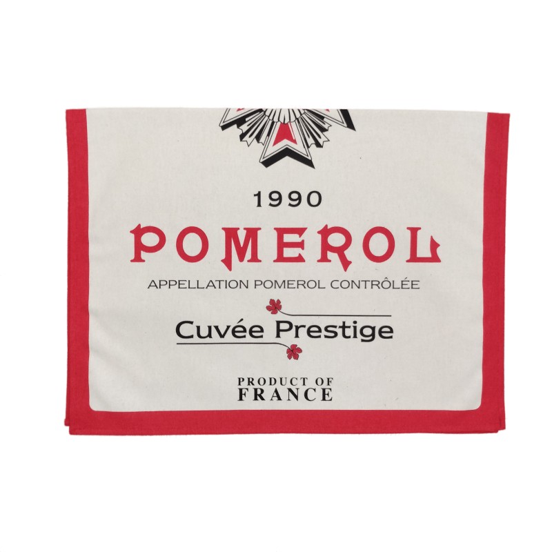 Pomerol Prestige tea towel - Bordeaux vineyard - bottom
