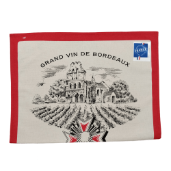 Pomerol Prestige tea towel - Bordeaux vineyard - top