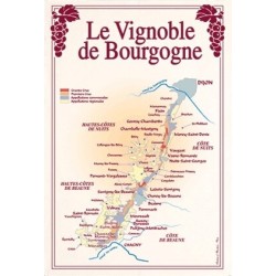 Torchon Plan des Vignobles de Bourgogne