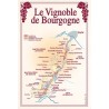 Tea towel Burgundy vineyards plan