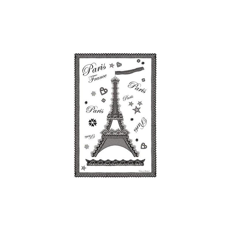 Tea towel Eiffel Tower lace