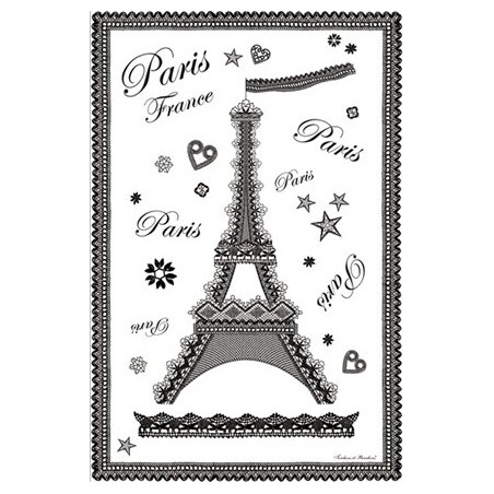 Tea towel Eiffel Tower lace