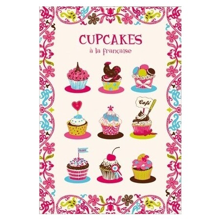French Cupcakes tea towel