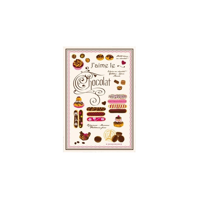 J'aime le Chocolat tea towel