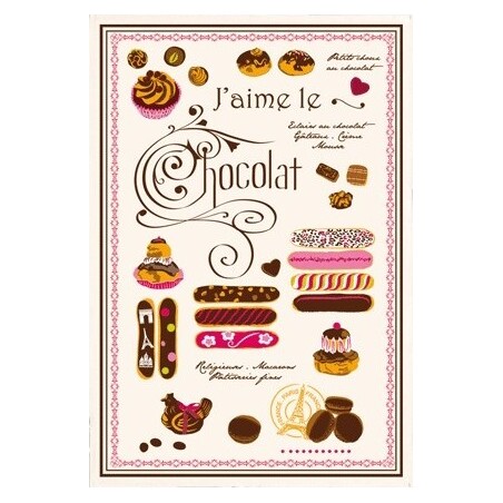 J'aime le Chocolat tea towel