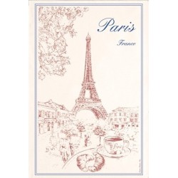 Paris and the Eiffel Tower tea towel