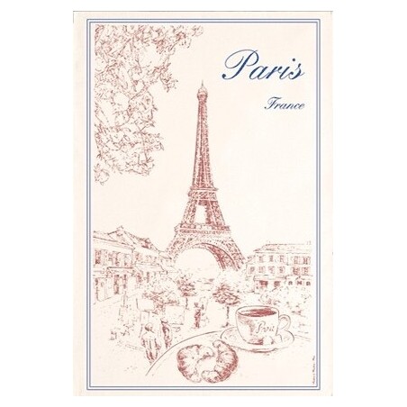 Paris and the Eiffel Tower tea towel